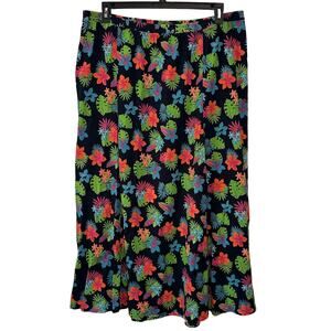 Anthony Richards Vintage Bright Colorful Tropical Floral Resort Vacation Maxi 1X